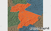 Political Map of Jidong, darken, semi-desaturated