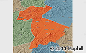 Political Map of Jidong, semi-desaturated