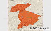 Political Map of Jidong, shaded relief outside