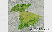 Satellite Map of Jidong, lighten, semi-desaturated