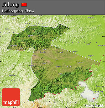 Satellite Map of Jidong, physical outside