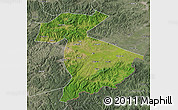 Satellite Map of Jidong, semi-desaturated