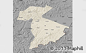 Shaded Relief Map of Jidong, darken, desaturated