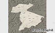 Shaded Relief Map of Jidong, darken