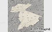 Shaded Relief Map of Jidong, darken, semi-desaturated