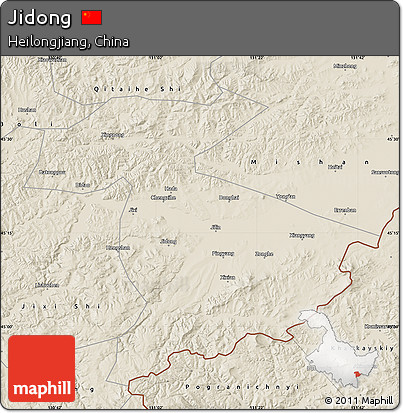 Shaded Relief Map of Jidong