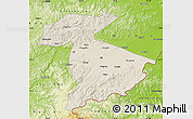 Shaded Relief Map of Jidong, physical outside
