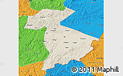 Shaded Relief Map of Jidong, political outside