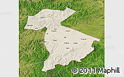 Shaded Relief Map of Jidong, satellite outside