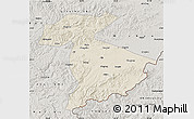 Shaded Relief Map of Jidong, semi-desaturated