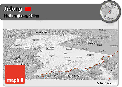 Gray Panoramic Map of Jidong
