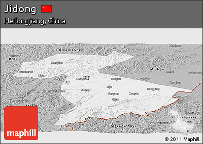 Gray Panoramic Map of Jidong