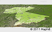 Physical Panoramic Map of Jidong, darken