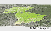 Physical Panoramic Map of Jidong, darken, semi-desaturated