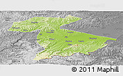 Physical Panoramic Map of Jidong, desaturated