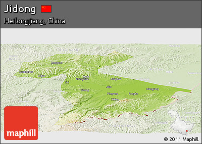 Physical Panoramic Map of Jidong, lighten