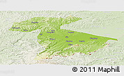 Physical Panoramic Map of Jidong, lighten