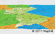 Physical Panoramic Map of Jidong, political outside
