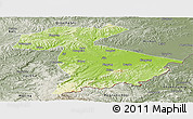 Physical Panoramic Map of Jidong, semi-desaturated