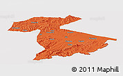 Political Panoramic Map of Jidong, cropped outside