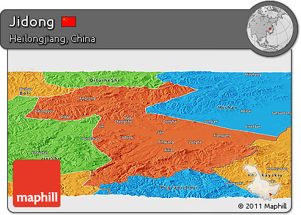 Political Panoramic Map of Jidong