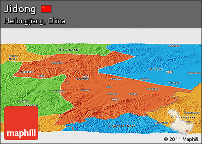 Political Panoramic Map of Jidong