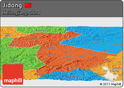 Political Panoramic Map of Jidong