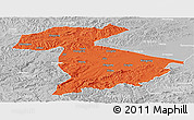 Political Panoramic Map of Jidong, lighten, desaturated