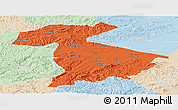 Political Panoramic Map of Jidong, lighten