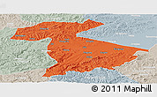 Political Panoramic Map of Jidong, lighten, semi-desaturated