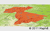 Political Panoramic Map of Jidong, physical outside