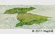 Satellite Panoramic Map of Jidong, lighten