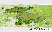 Satellite Panoramic Map of Jidong, physical outside