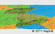 Satellite Panoramic Map of Jidong, political outside