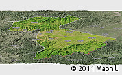 Satellite Panoramic Map of Jidong, semi-desaturated