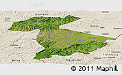 Satellite Panoramic Map of Jidong, shaded relief outside