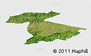 Satellite Panoramic Map of Jidong, single color outside