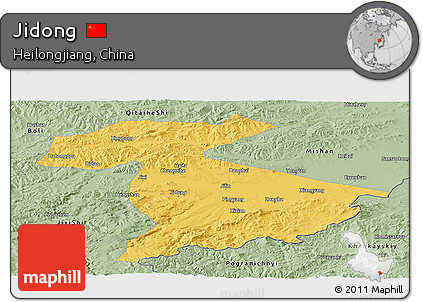 Savanna Style Panoramic Map of Jidong