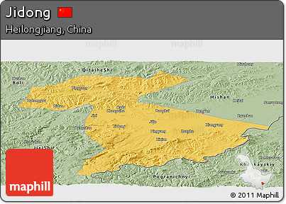 Savanna Style Panoramic Map of Jidong