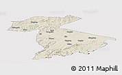 Shaded Relief Panoramic Map of Jidong, cropped outside