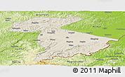 Shaded Relief Panoramic Map of Jidong, physical outside