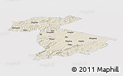 Shaded Relief Panoramic Map of Jidong, single color outside