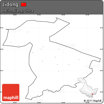 Blank Simple Map of Jidong, cropped outside, no labels