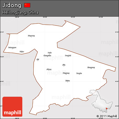 Classic Style Simple Map of Jidong, cropped outside