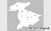 Gray Simple Map of Jidong, cropped outside