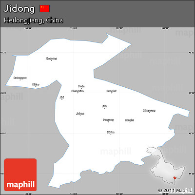 Gray Simple Map of Jidong, single color outside