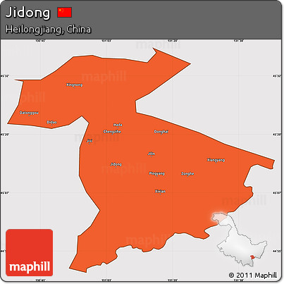Political Simple Map of Jidong, cropped outside