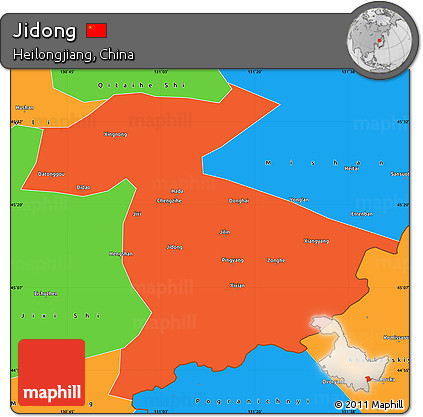 Political Simple Map of Jidong