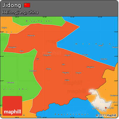 Political Simple Map of Jidong