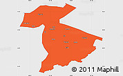 Political Simple Map of Jidong, single color outside